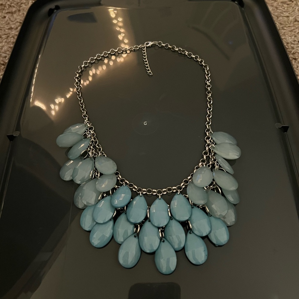 Elegant Aqua Ombré Statement Necklace